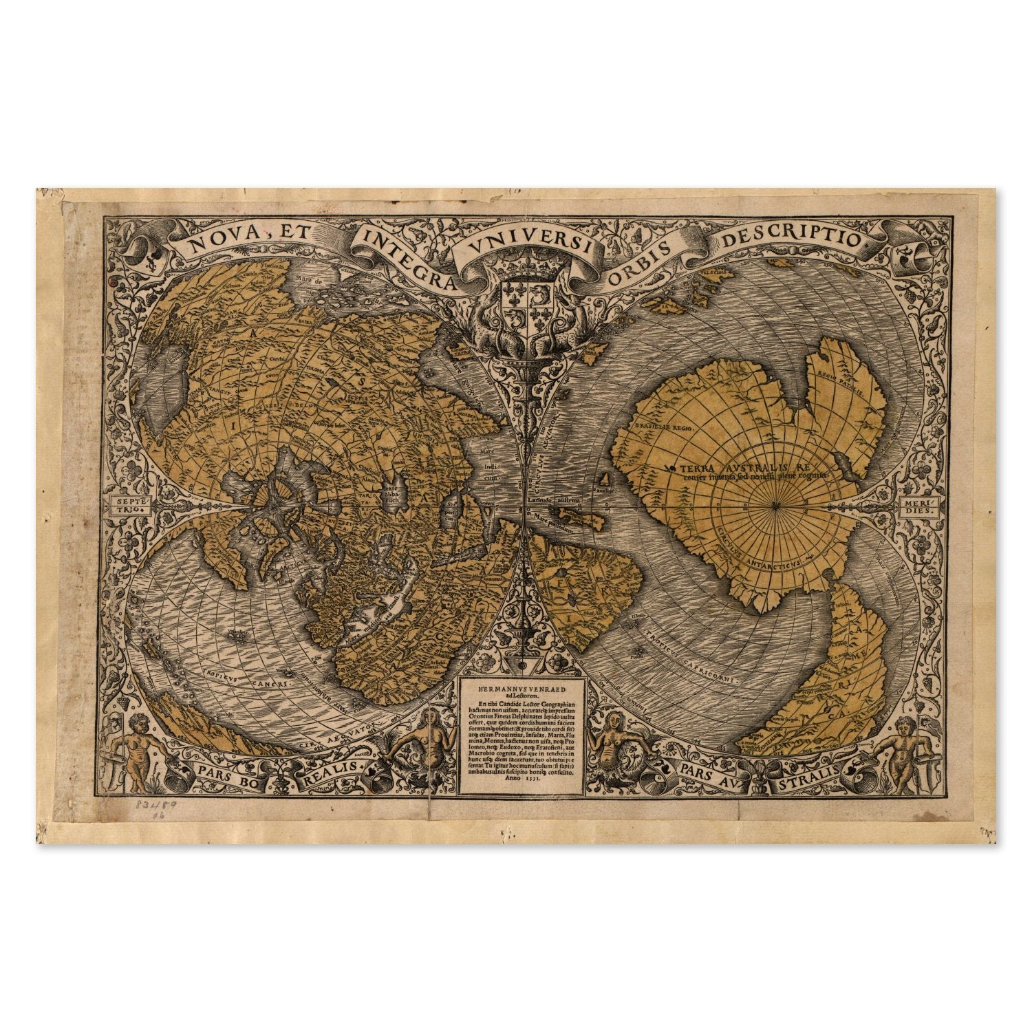 Heart-Shaped World Map 1531 poster print